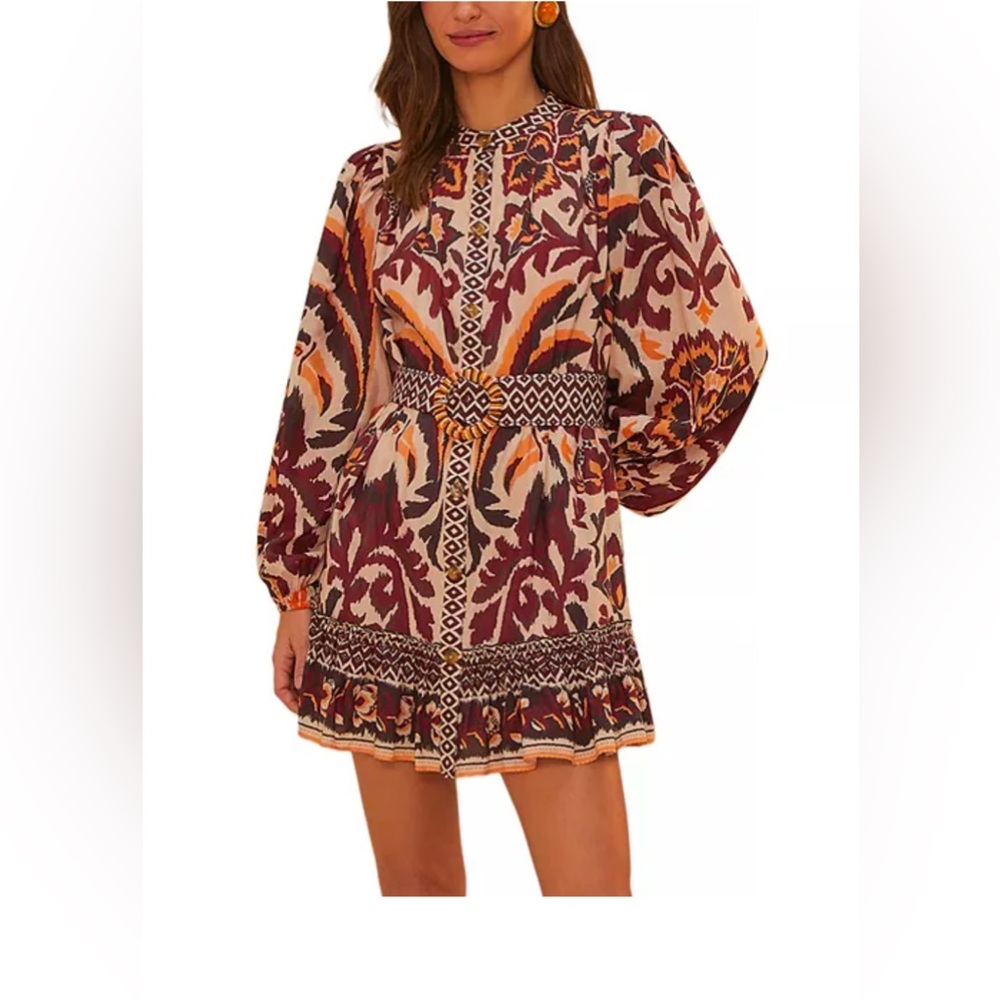 FARM Rio Toucans Scarf Belted Mini Dress - Exclusive medium